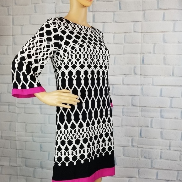 Eliza J women's size 4 zip back geo print dress - Picture 4 of 8